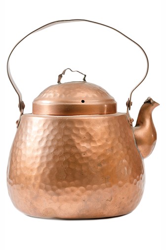 copper kettle isolated on a white background