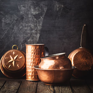 hammered copper cookware